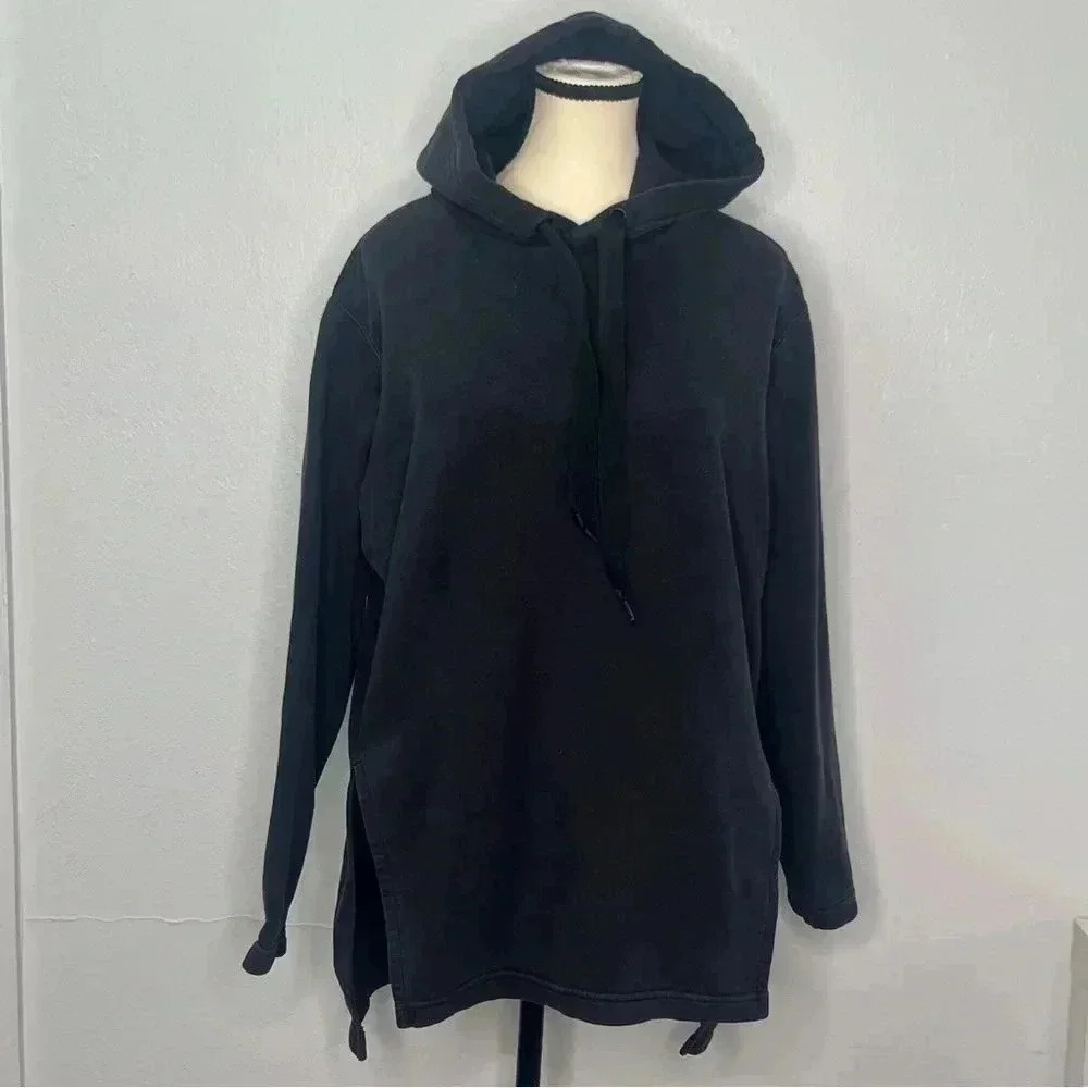 Athleta Women Black Relaxed‎ Fit Hoodie Sweatshirt Sz S